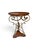 Late 20th Century French Style Mixed Metal and Scalloped Wood Top Accent Table For Sale