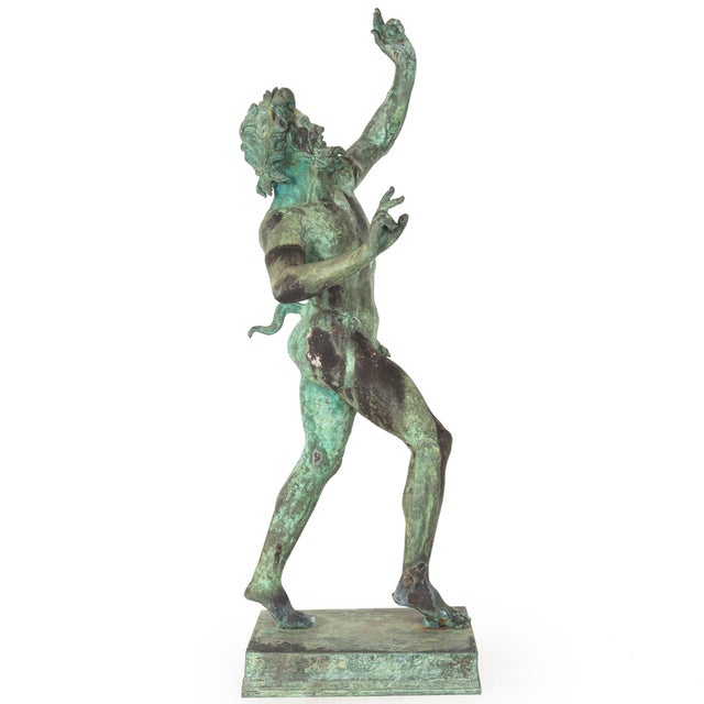 1900 - 1909 Italian Grand Tour Bronze Sculpture “Dancing Faun of Pompeii” After Antique For Sale - Image 5 of 18