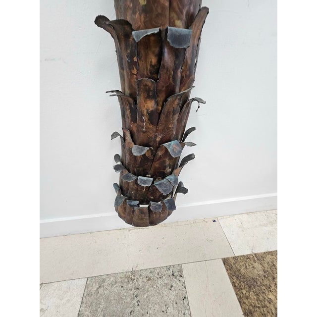 Large 1970s Artist-Made Copper and Brass Palm Tree Wall Sculpture For Sale In West Palm - Image 6 of 12