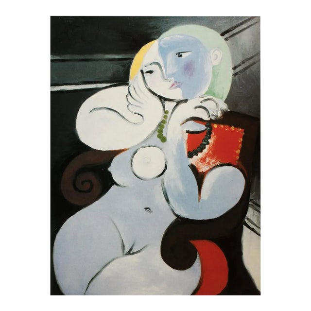 1985 After Pablo Picasso "Nude Seated on a Red Chair", First Edition Parisian Full-Color Print For Sale