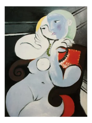 1985 After Pablo Picasso "Nude Seated on a Red Chair", First Edition Parisian Full-Color Print