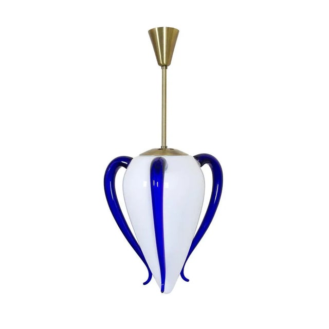Blue Ceiling Light by Barovier & Toso, 1990s For Sale - Image 8 of 8