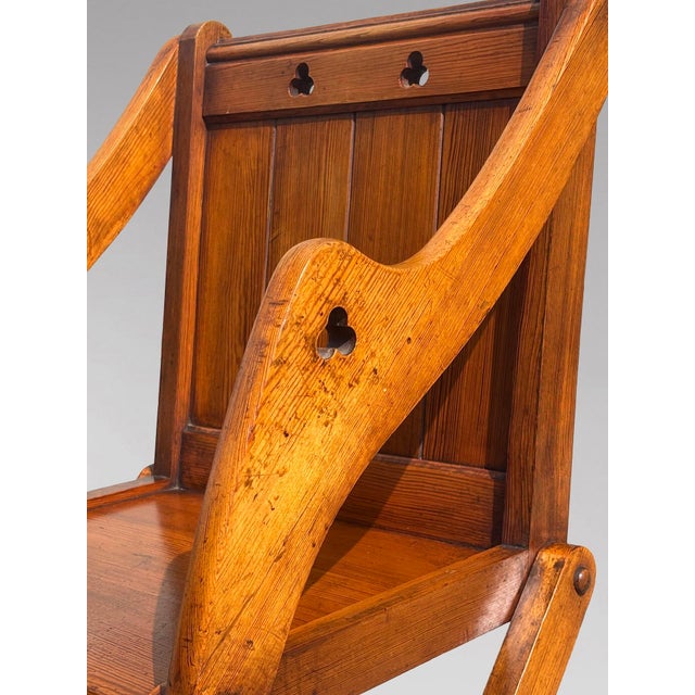 19th Century Victorian Pitch Pine Glastonbury Armchairs, 1880, Set of 2 For Sale - Image 11 of 13