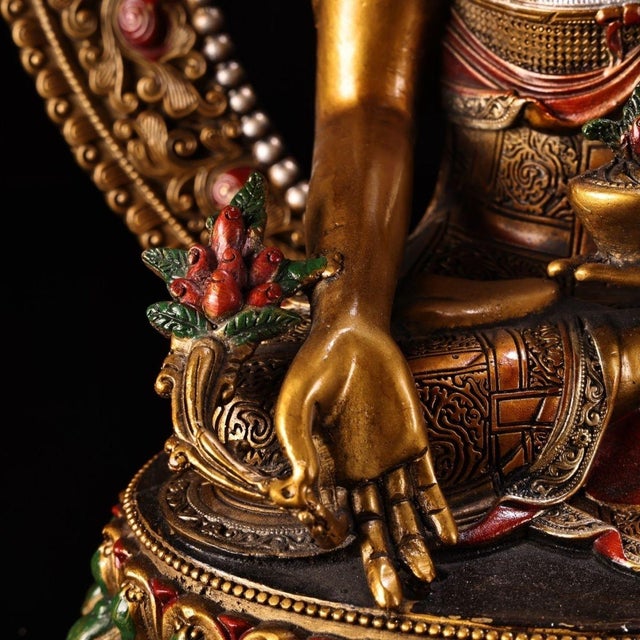 Bronze Late 19th Century Gilt Bronze Ksitigarbha Bodhisattva Statue, 2kg For Sale - Image 8 of 9