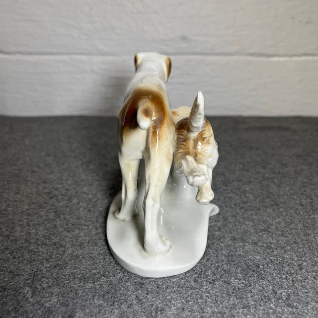Mid 20th Century Vintage Carl Scheidig Porcelain Borzoi Figurine For Sale - Image 4 of 9