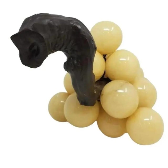 Mid-Century Modern 1950's Large Vintage Italian Alabaster Grapes With Grapevine Stem For Sale - Image 3 of 6