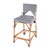 Blue Creanly 25.25 in. Seat Height Rattan Counter Stool with Back and Footrest, White/Navy Dot / Natural Rattan Frame For Sale - Image 8 of 8