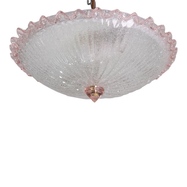 Italian Pink Murano Glass Ceiling Fixture, Murano, 1960 For Sale