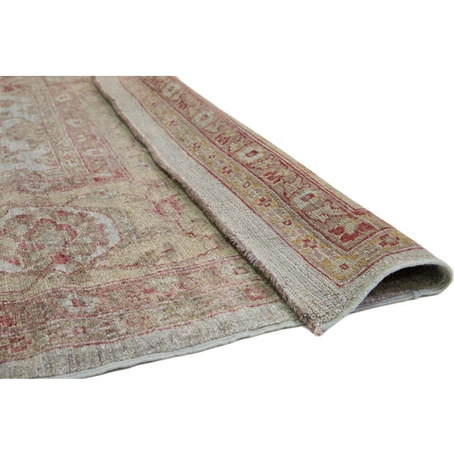 Modern Gray Modern Oushak Style Oversized Wool Rug With Floral Design For Sale - Image 3 of 9