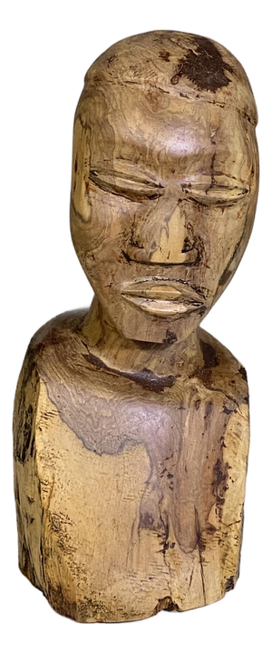 Antique African Hardwood Sculpture Bust of Man, 1920s-1940s