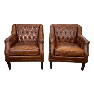 Adoorne Chesterfield Leather Chairs For Sale