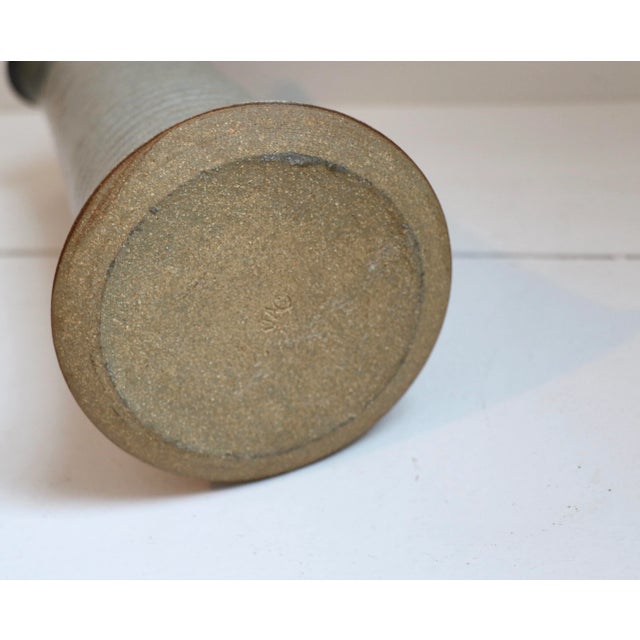 2010s Handmade Blue Earthen Jug For Sale - Image 5 of 7