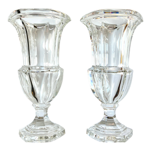 Pair of Biedermeier-Style Crystal Vases