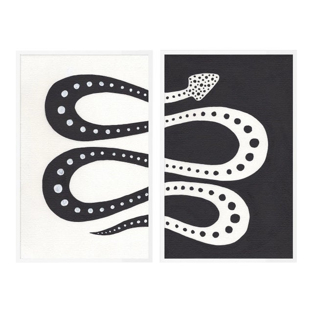 Moon Pie Diptych by Willa Heart in White Frame, Small Art Print For Sale