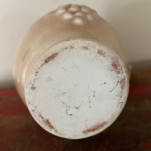 Ceramic Grape Embossed Vintage Pitcher, Vase For Sale - Image 7 of 9
