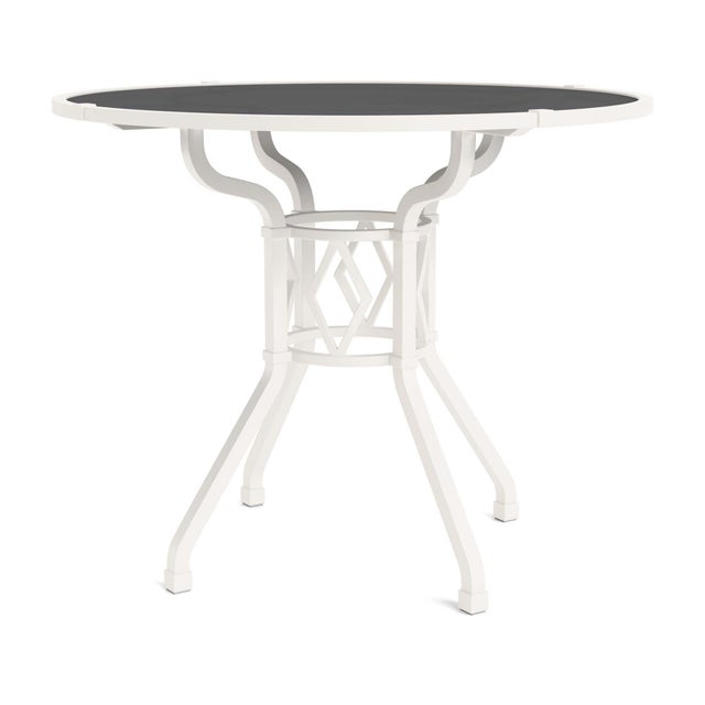 Brown Jordan Venetian 36" Round Dining Table in Chalk For Sale