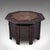 This is an antique veranda tea table. An Indian, mahogany and copper octagonal Benares table, dating to the late Victorian...
