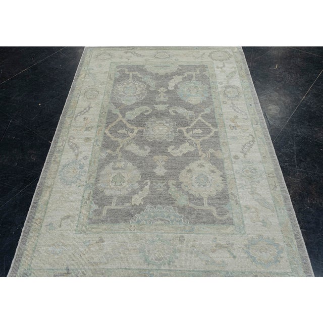 Turkish Oushak Rug Gray, Sage & Ivory Handwoven Rug 5'3" X 6'8" For Sale In Houston - Image 6 of 8