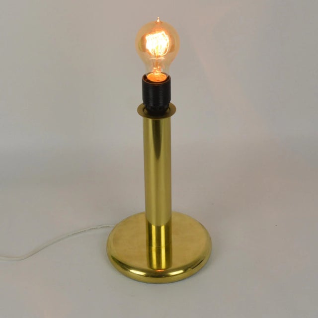 Metal 1980s Brass Table Lamp, Rogo Leuchten, Germany EU Plug For Sale - Image 7 of 9