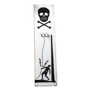 Antique SSP Power Line Danger Sign For Sale