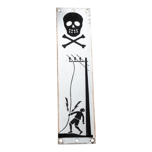 Antique SSP Power Line Danger Sign For Sale