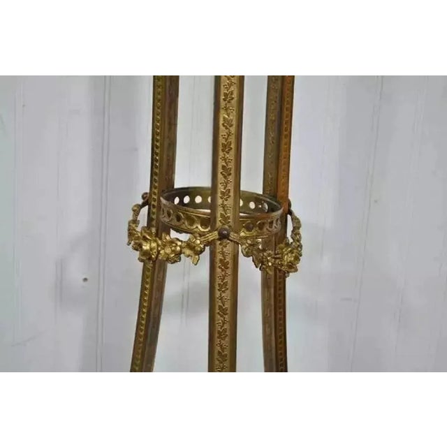 19th Century French Neoclassical Bronze Figural Lion Plant Stand Vase Pedestal For Sale - Image 4 of 10