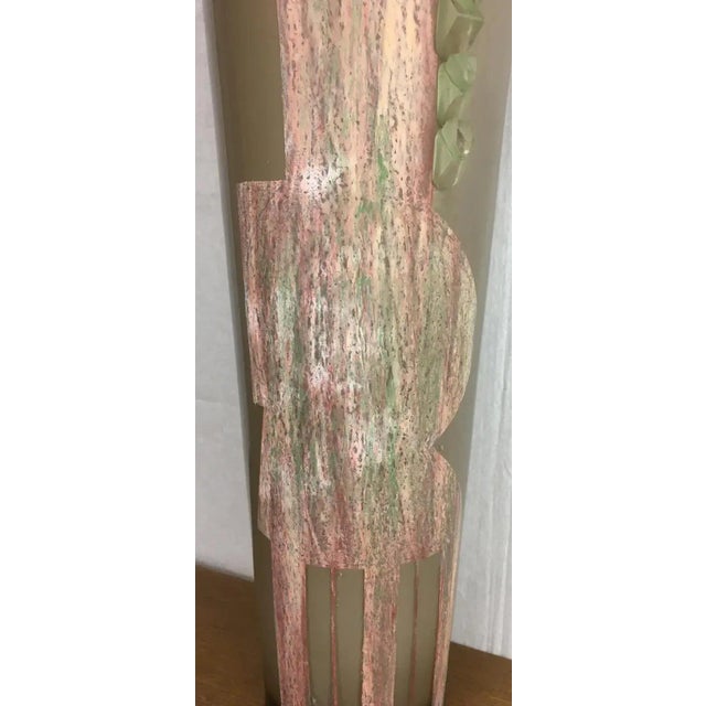 Early 20th Century Art Deco Cubist Glass Floor Vase by Anatole Riecke Provenance La Coupole Brasserie For Sale - Image 5 of 11