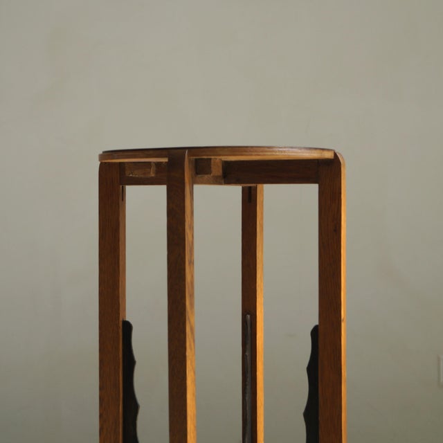 Black Art Deco Dutch Amsterdam School Plant Table, 1930s For Sale - Image 8 of 13