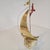 Mid-Century Modern Vintage MCM Brass Marble Based Signed Sailboat Figurine For Sale - Image 3 of 5