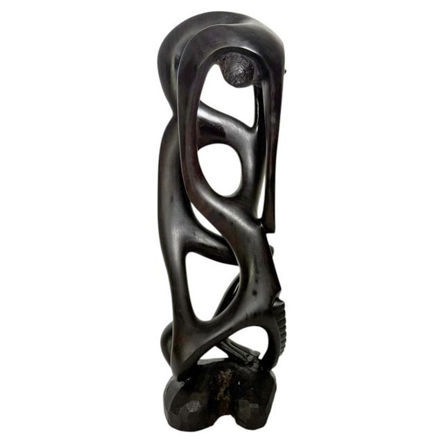 Modernist Wooden Sculpture, France, 1980s For Sale - Image 12 of 12