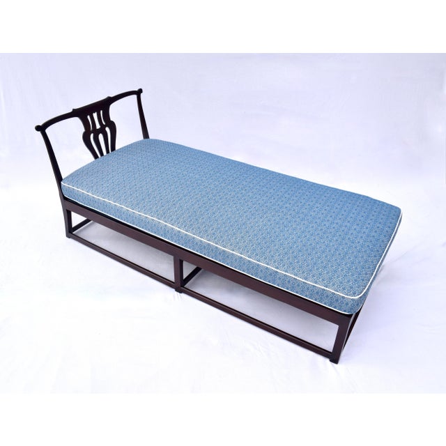 Baker Furniture Company Chippendale Mahogany Daybed With Custom Upholstery, 20th Century For Sale - Image 4 of 14