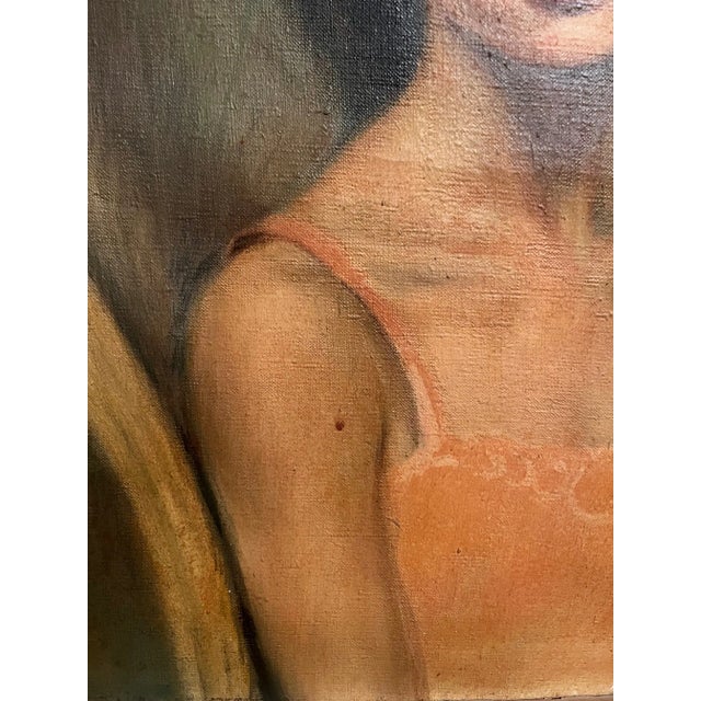 ”Little Ballerina” MCM Portrait Signed Oil Painting For Sale - Image 12 of 12