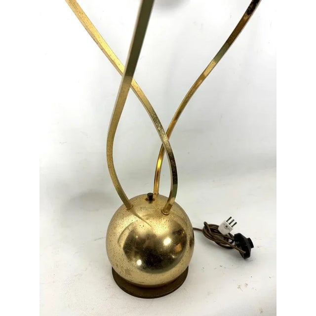Gold Italian Brass 3-Arm Floor Lamp by Tommaso Barbi, 1970s For Sale - Image 8 of 12