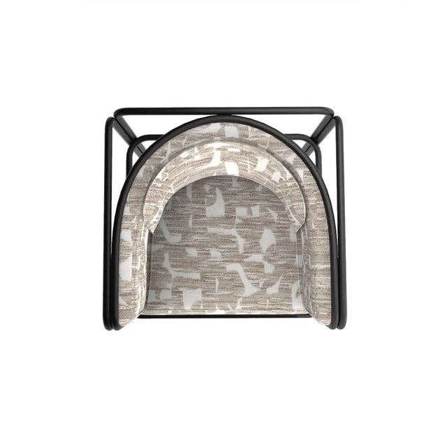 Collector Az1 Armchair Douce Folie Grége Fabric and Black Lacquered Metal by Francesco Zonca For Sale - Image 4 of 5