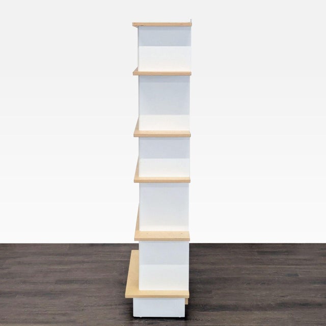 Oeuf Modern Bookshelf With White & Natural Wood Finish, 5 Shelves For Sale - Image 4 of 9