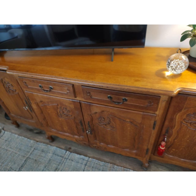 Brown French Oak Triple Sideboard For Sale - Image 8 of 13