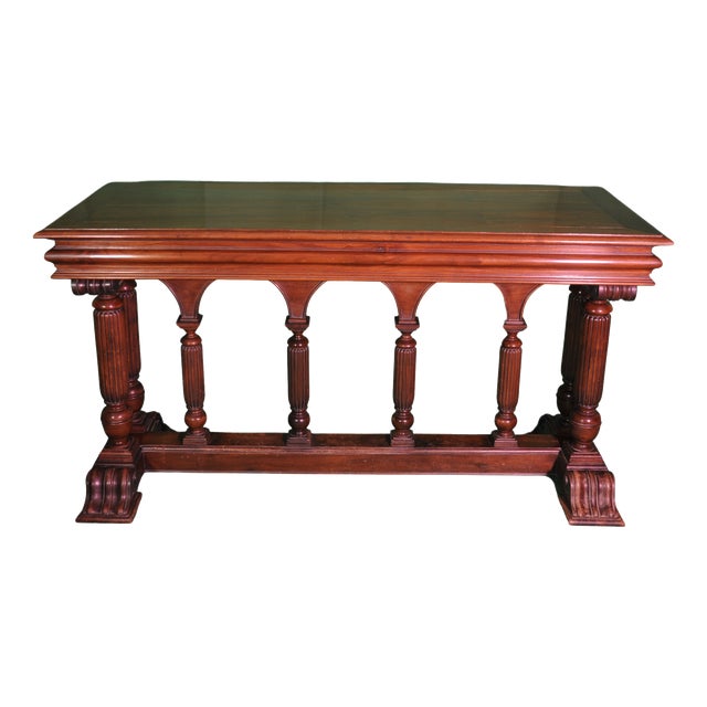 French Renaissance Revival Console Table with Turned Columns, 1890 For Sale