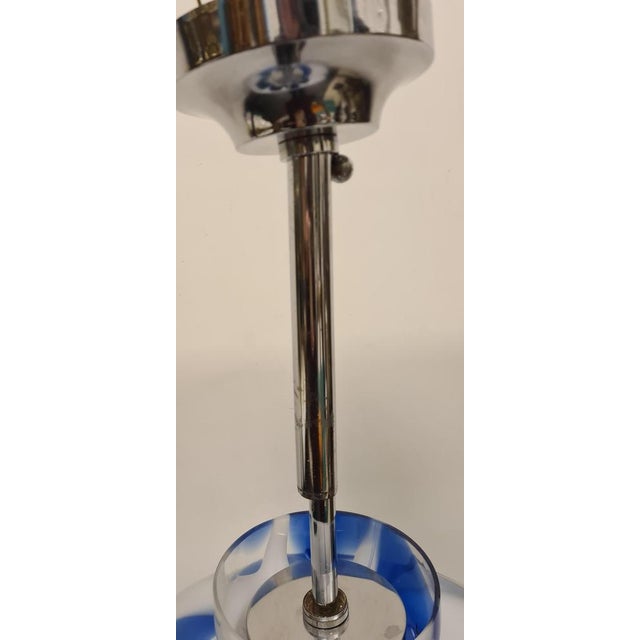 Space Age Hanging Light in Blue and White, 1980s For Sale - Image 13 of 15