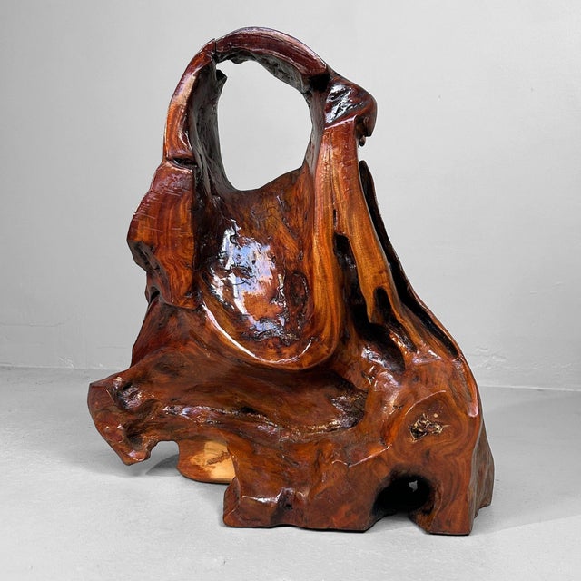 1920s Antique Japanese Tsuge Root Burlwood Ikebana Stand, 1920s For Sale - Image 5 of 11