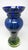 A Justyna Krosno cobalt blue and yellow glass vase. Standing nearly 15 inches tall and 6 inches wide, this elegant...