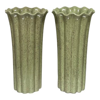 A Pair of Tall Mid 20th Century Studio Pottery Vases For Sale