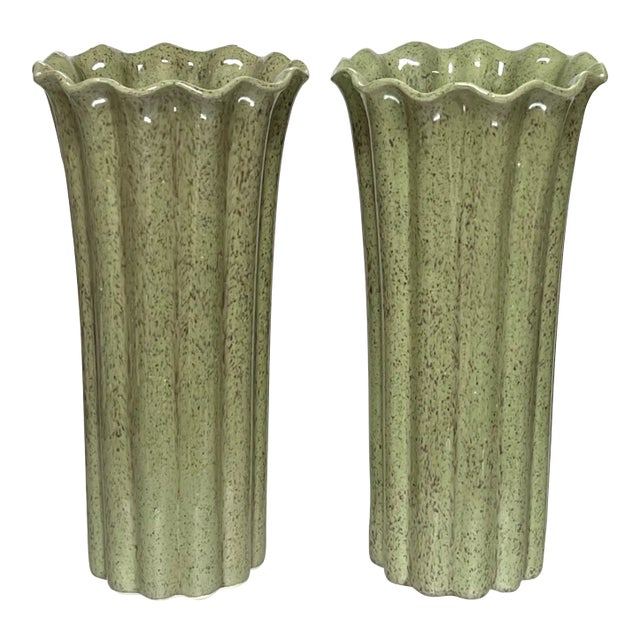 A Pair of Tall Mid 20th Century Studio Pottery Vases For Sale