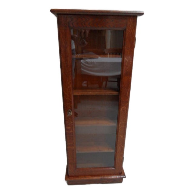 Antique Oak Display Cabinet, 1890s For Sale