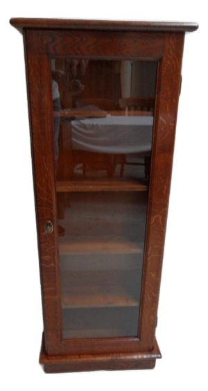 Antique Oak Display Cabinet, 1890s