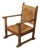 Vintage Brutalist Wooden Armchair For Sale