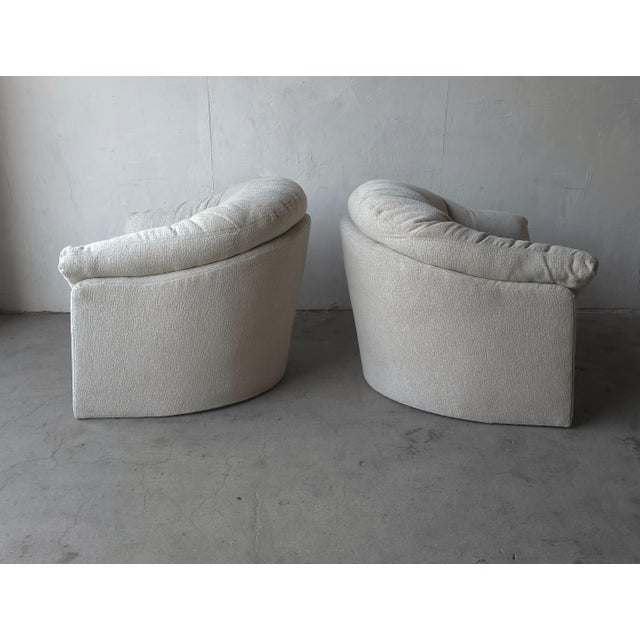 Large Scale Pair of Vintage Tub Barrel Chairs For Sale - Image 11 of 11