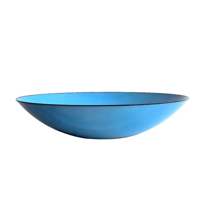 Vintage Large Blue Enamel on Steel Bowl in the Style of Krenit For Sale In Miami - Image 6 of 13