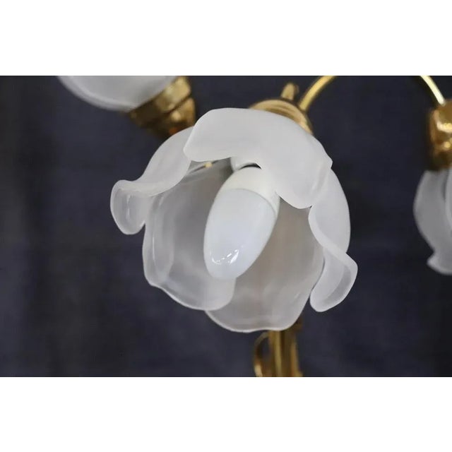 Vintage Brass and Glass Table Lamp, 1980s For Sale - Image 6 of 13