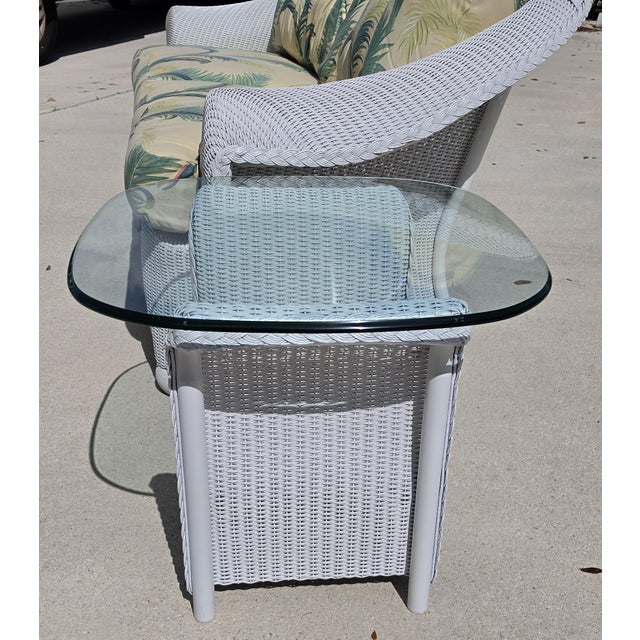 Lloyd Flanders English Garden Loom Wicker 3 Piece Patio Set Indoor Outdoor For Sale - Image 12 of 16