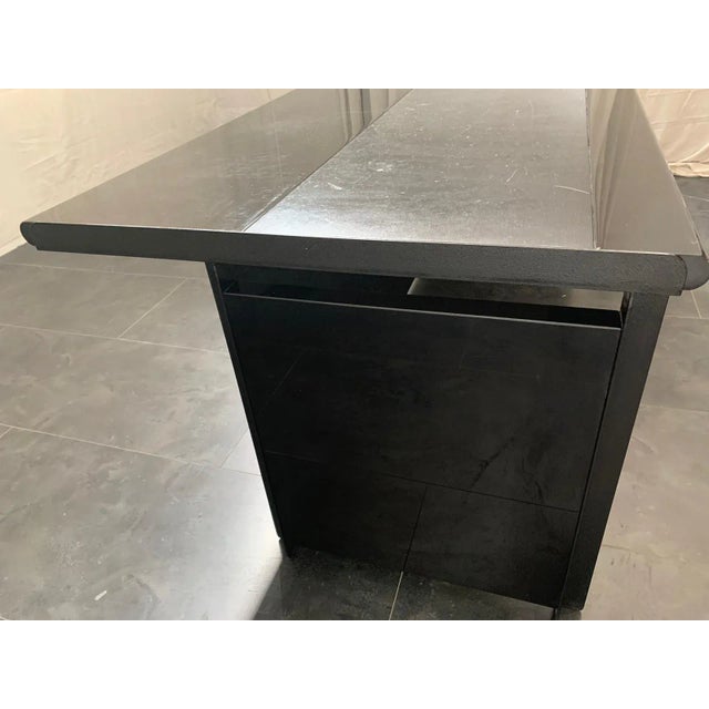 Animal Skin Lacquered Mirror Desk with Leather Top by Kazuhide Takahama for Simon International, 1970s For Sale - Image 7 of 12